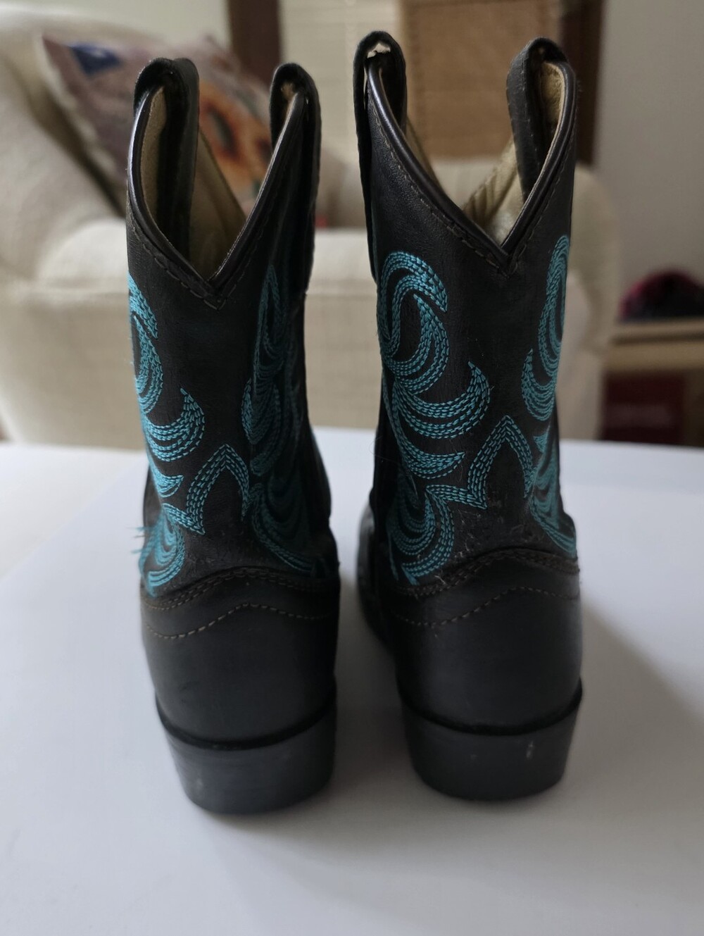 Smokey Mountain Boots Kids Monterey Western boots Blue/Brown size 10.5 Width R - Picture 4 of 8